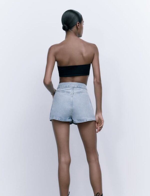 Asymmetric Denim Skort - Image 4