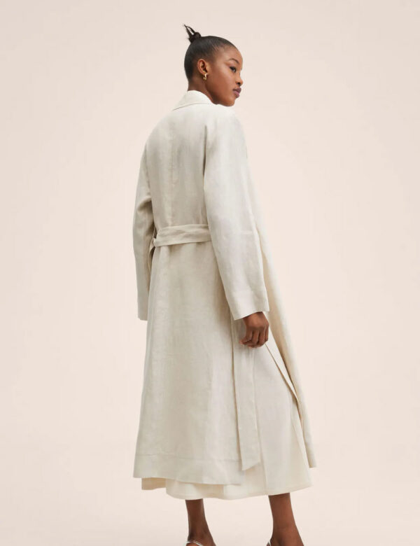 100% linen trench coat - Image 3
