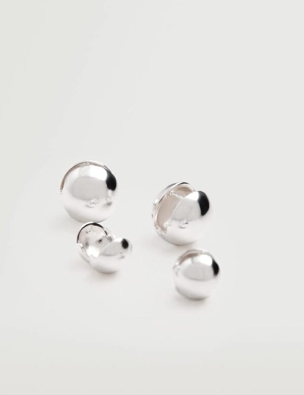 Metallic ball earrings - Image 2